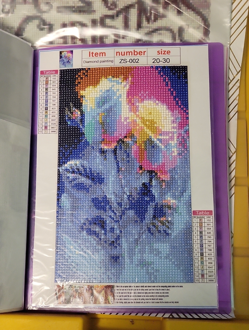 completed Colorful Diamond Painting Floral Portrait